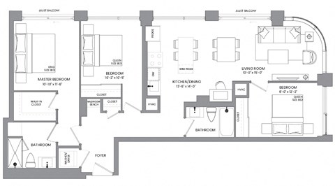 the floor plan shows the layout of the apartment